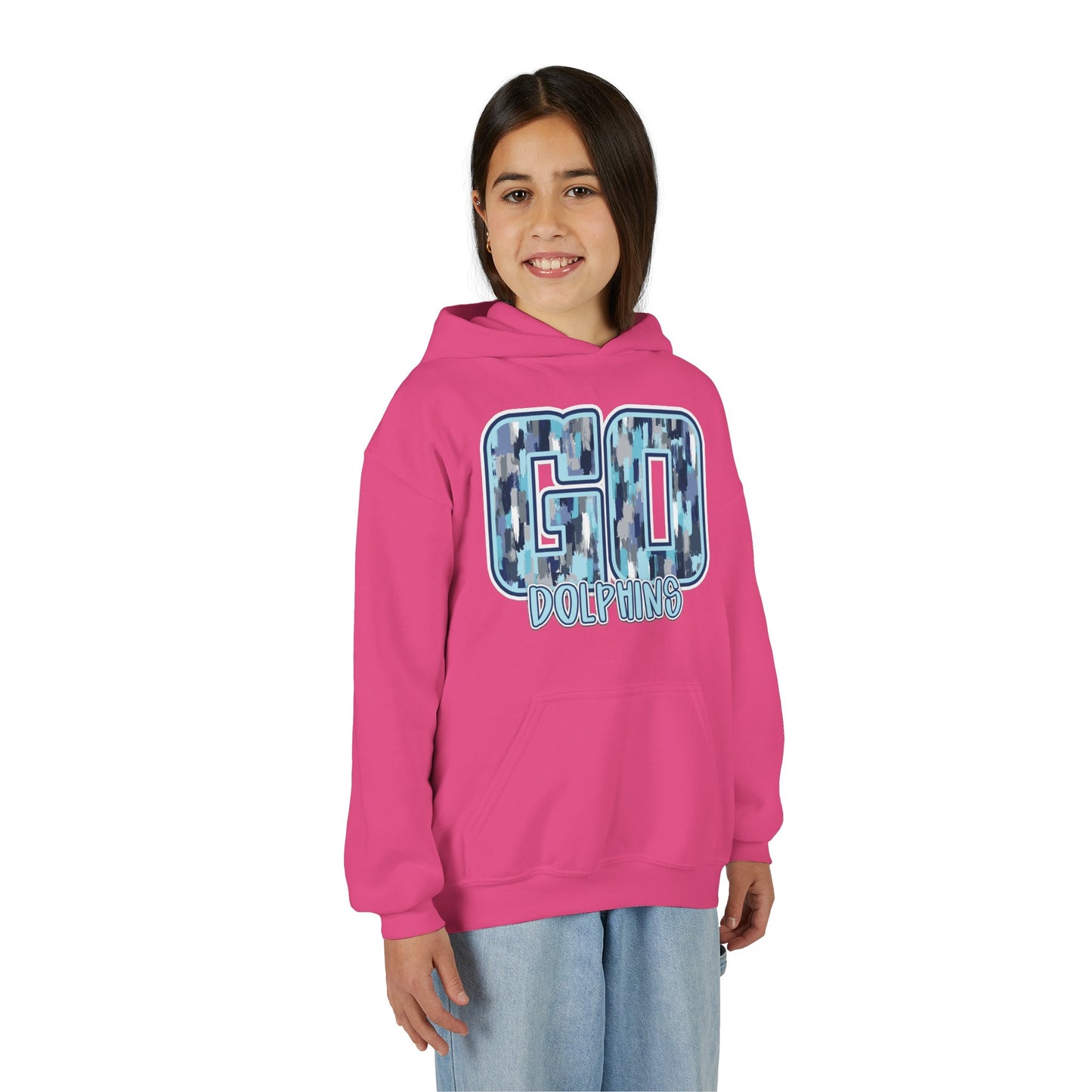 Youth GO Dolphins Hoodie - Gildan