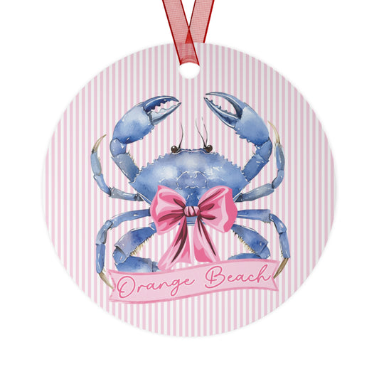 Orange Beach Coquette Crab Ornament