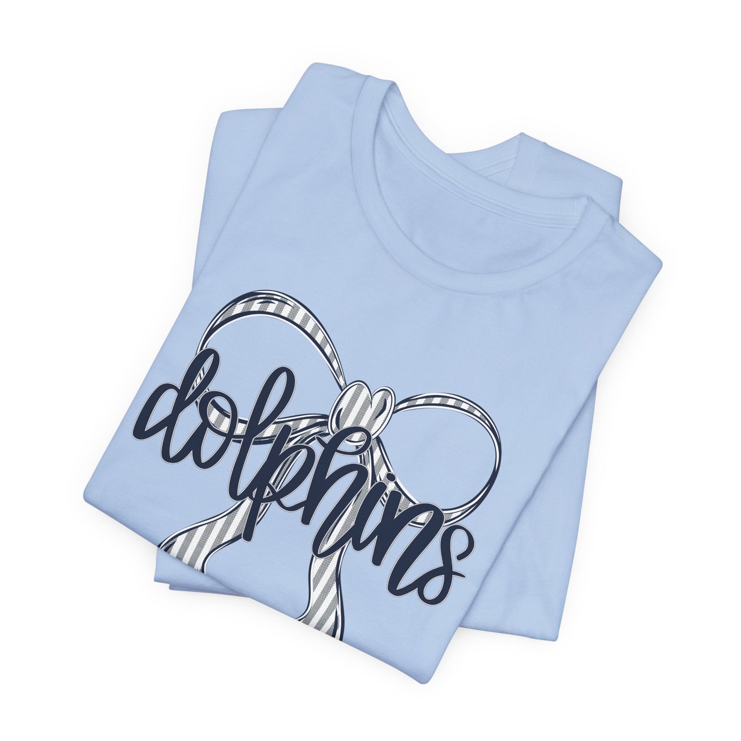 Preppy Dolphins Bow Bella Canvas