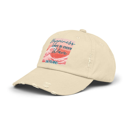Happiness Comes in Every Wave Ono Distressed Cap