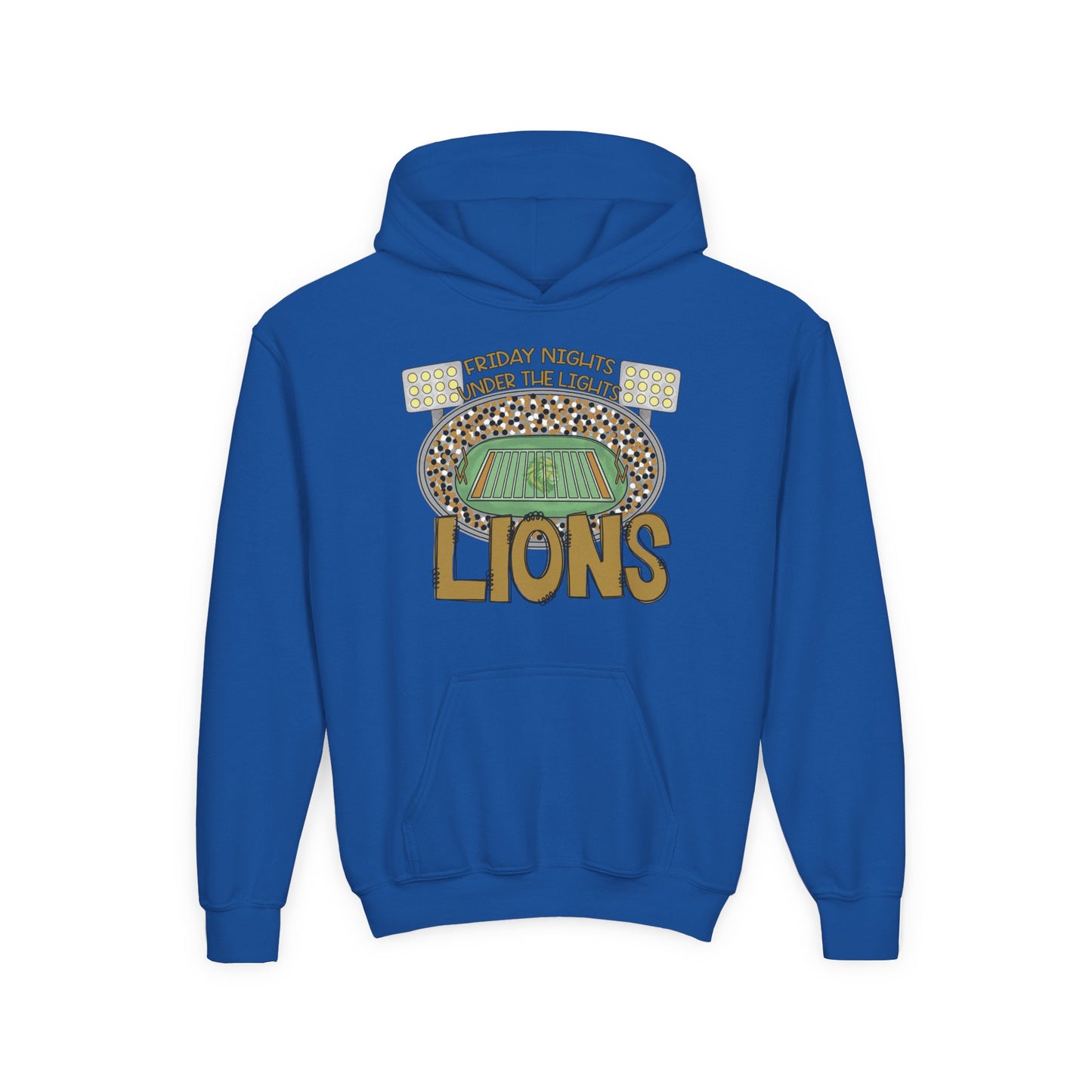 Youth Lions Friday Night Lights Hoodie - Gildan
