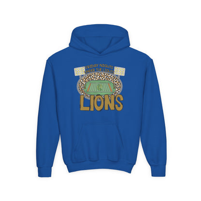 Youth Lions Friday Night Lights Hoodie - Gildan