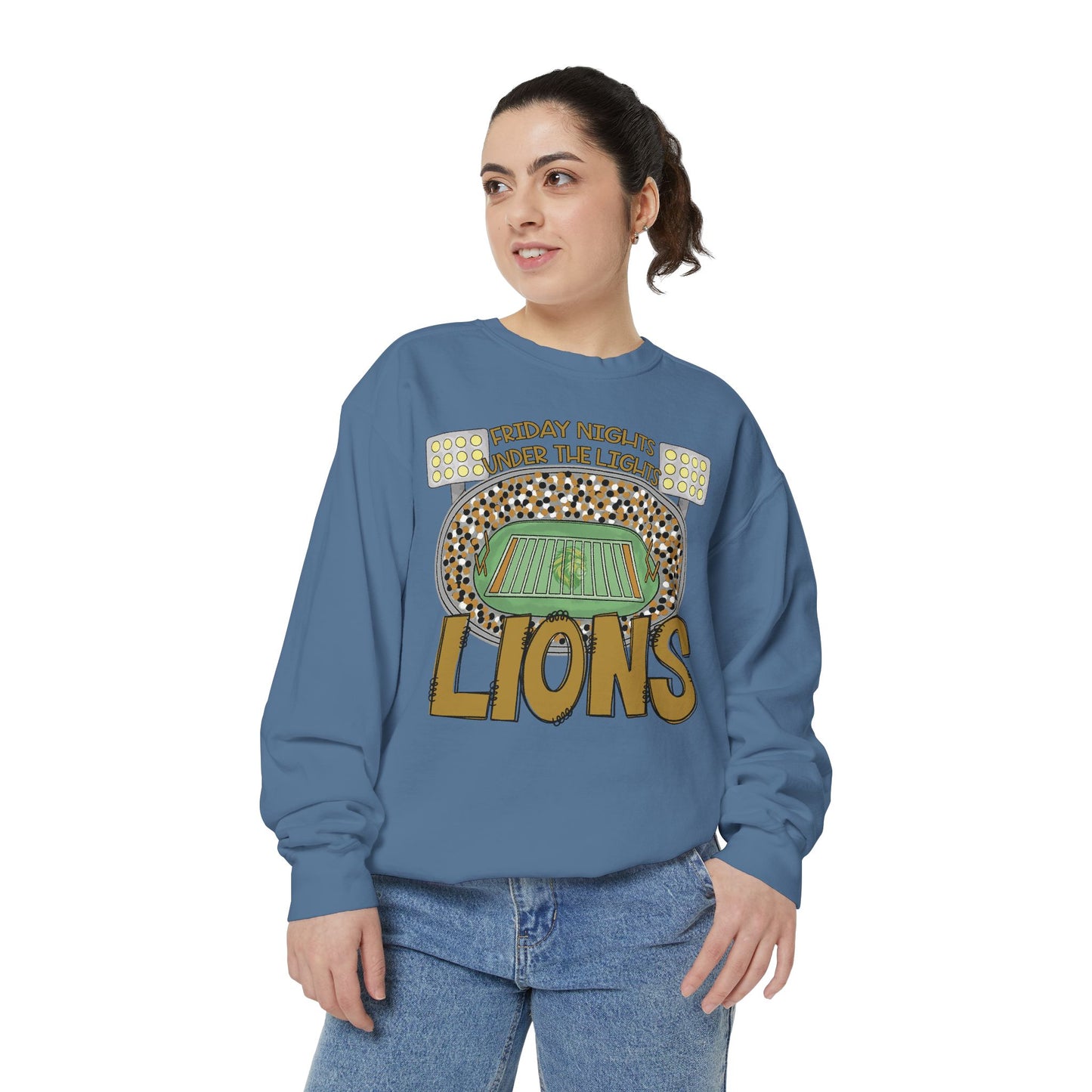 Adult Friday Night Lights Lions Sweatshirt - Comfort Colors