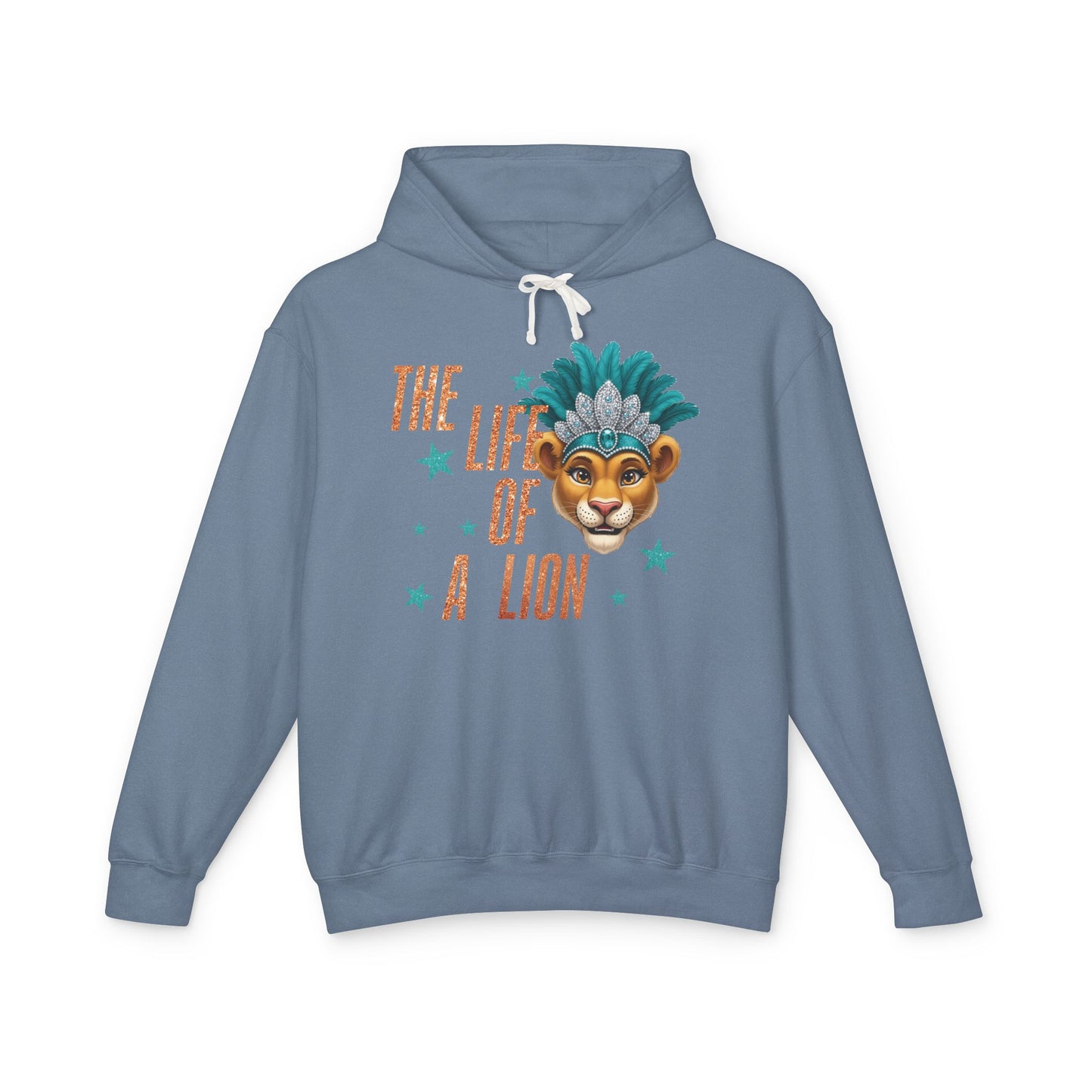 Adult Life of a Lion Faux Glitter Hoodie - Comfort Colors