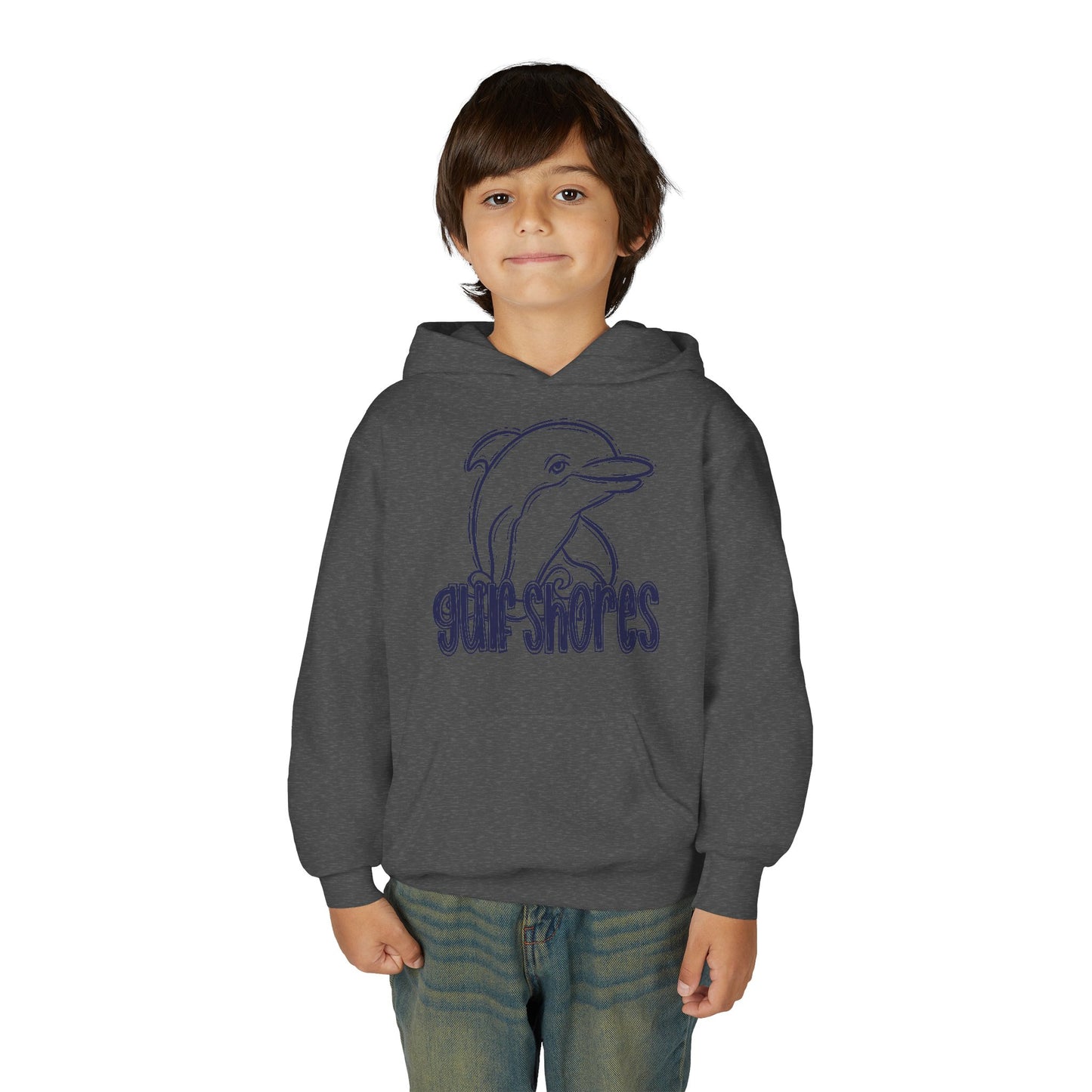 Youth Dolphins Sketch Hoodie - Gildan