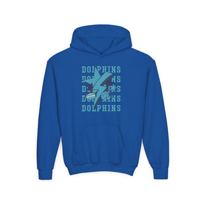 Youth Dolphin Lightning Football Hoodie