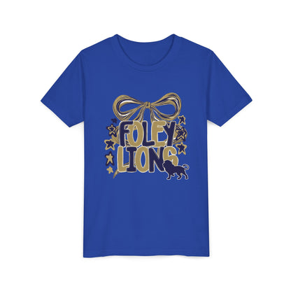 Youth Foley Lions Bow Tee - Bella Canvas