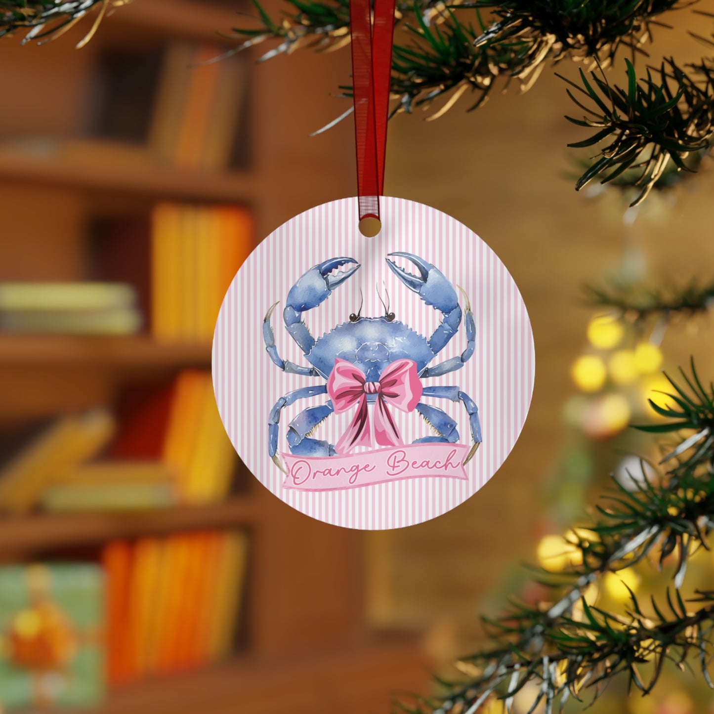 Orange Beach Coquette Crab Ornament