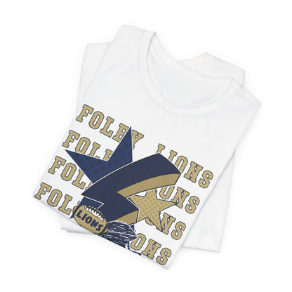 Lions Football, Stars, Lightning Graphic Tee - Bella Canvas