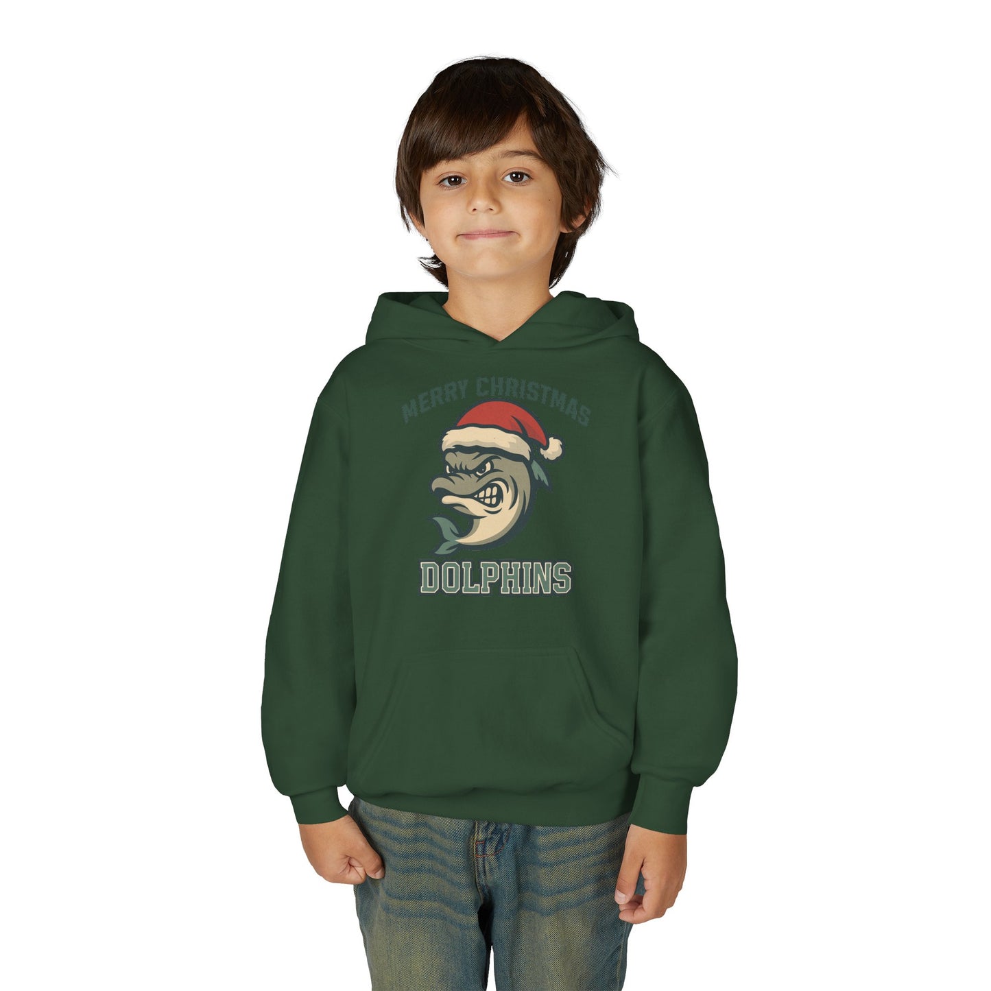 Merry Christmas Dolphins Hoodie - Gildan