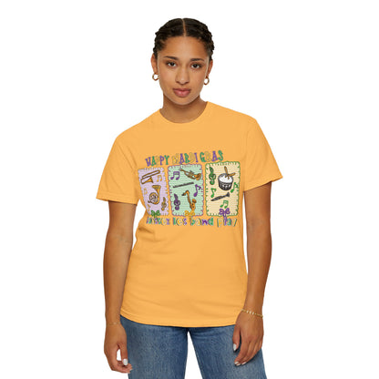Happy Mardi Gras Jazz T-Shirt — Let the Good Times Roll Shirt