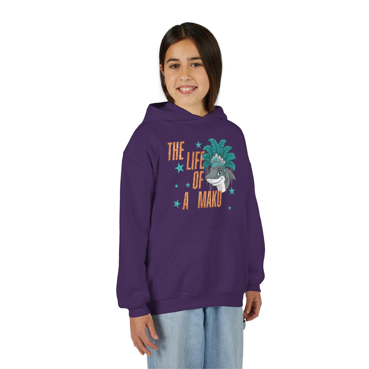 Life of a Mako Faux Glitter Hoodie - Gildan