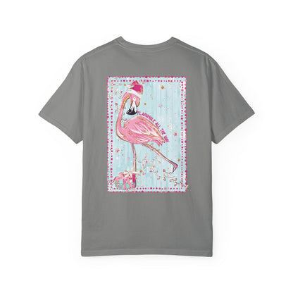 Flamingo Flamingle All the Way Christmas Tee - Comfort Colors