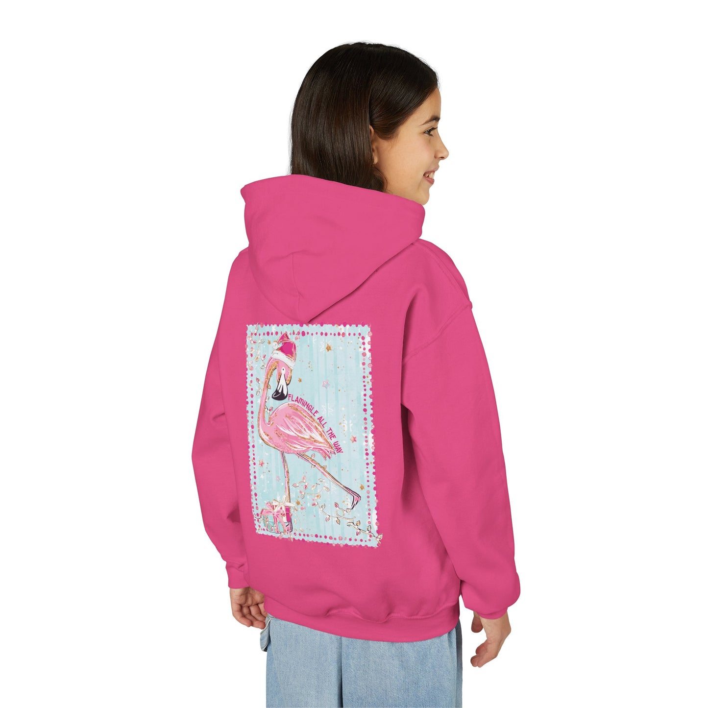 Flamingle All The Way Flamingo Hoodie - Gildan