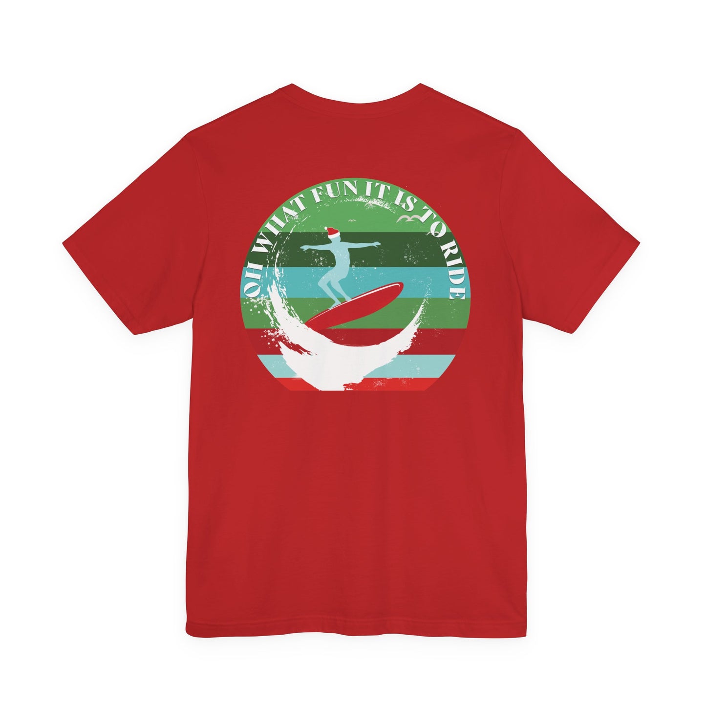 Adult Christmas Surfing Tee - Bella Canvas