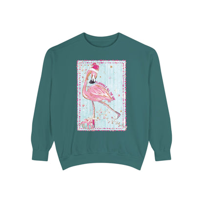 Flamingle All the Way Flamingo Sweatshirt - Comfort Colors
