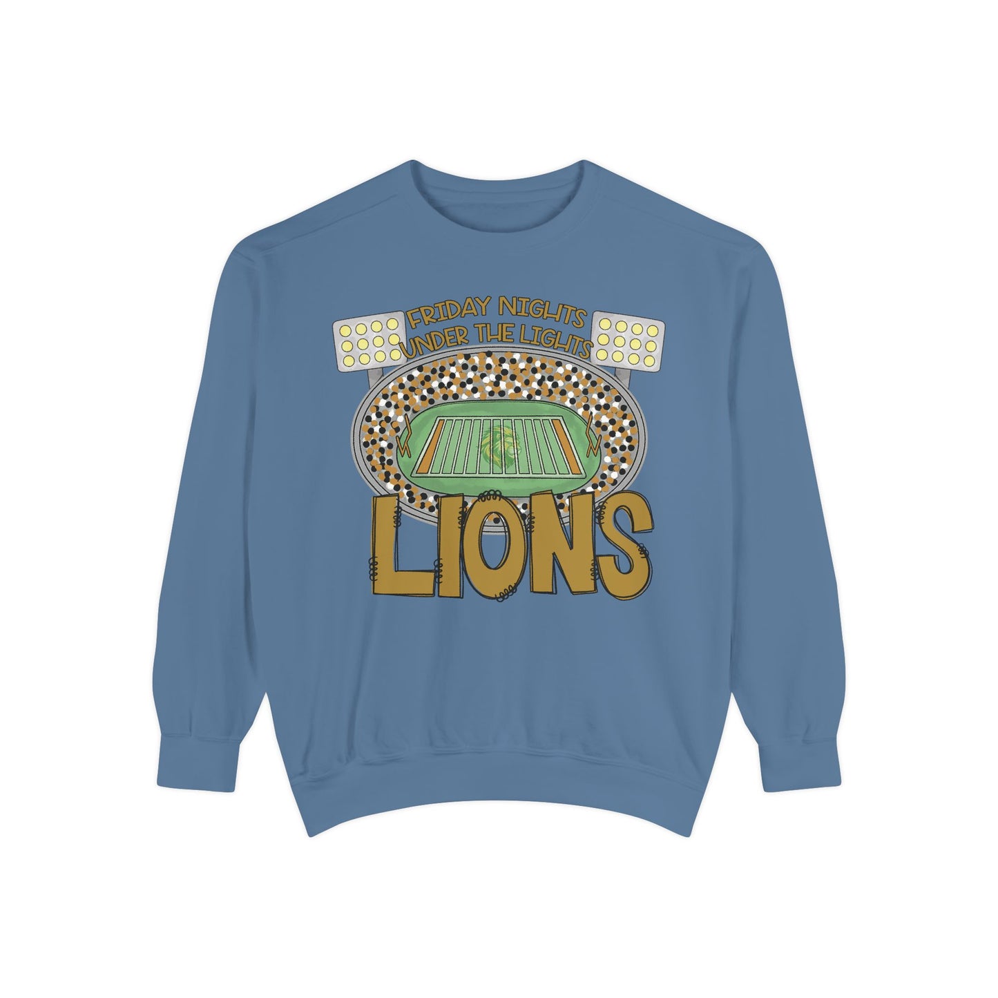 Adult Friday Night Lights Lions Sweatshirt - Comfort Colors