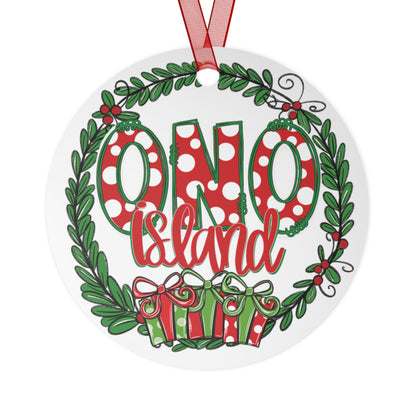 Ono Island Wreath Metal Ornament