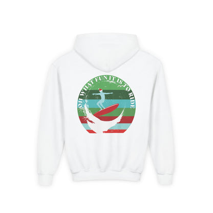 Youth Surfing Christmas Hoodie - Gildan