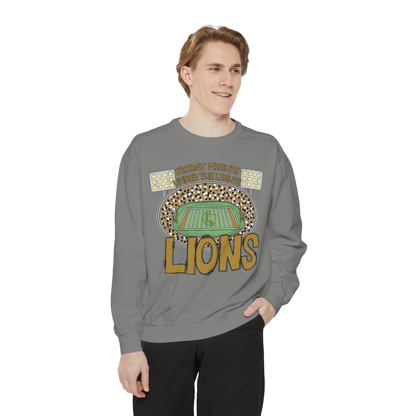 Adult Friday Night Lights Lions Sweatshirt - Comfort Colors