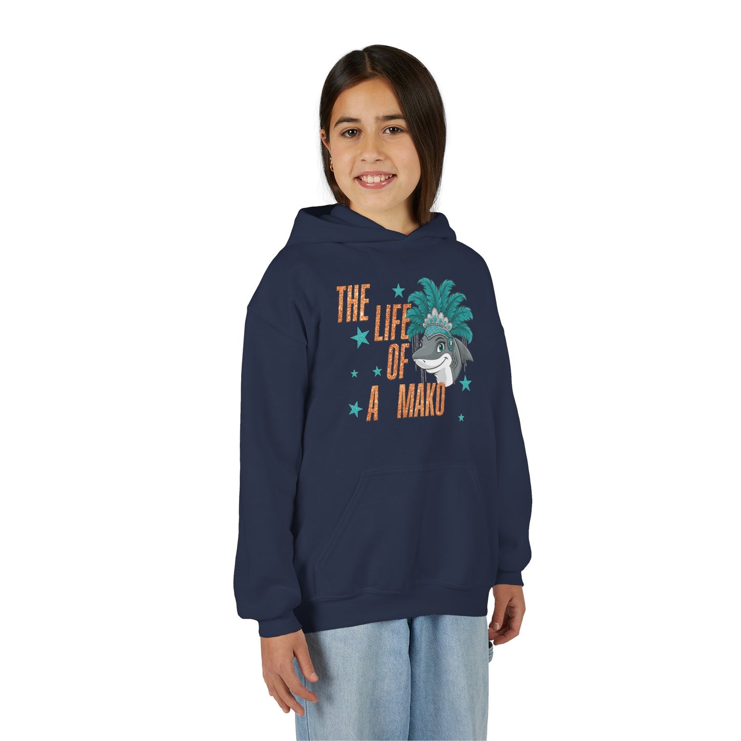 Life of a Mako Faux Glitter Hoodie - Gildan