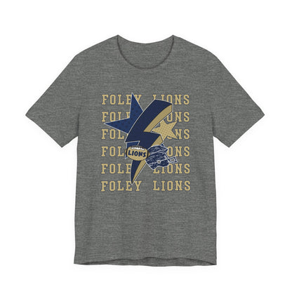 Lions Football, Stars, Lightning Graphic Tee - Bella Canvas