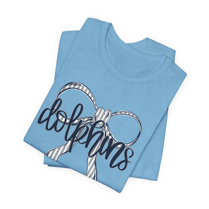Preppy Dolphins Bow Bella Canvas