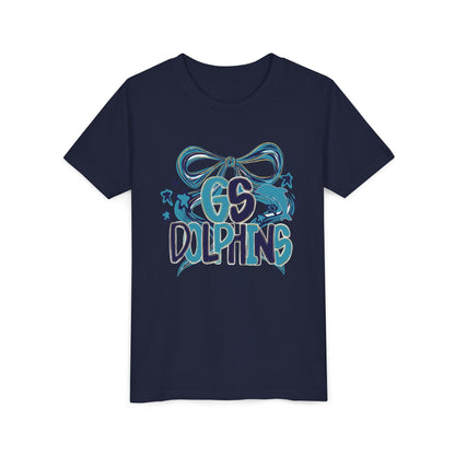 Youth GS Dolphins Coquette Bow Tee - Bella Canvas