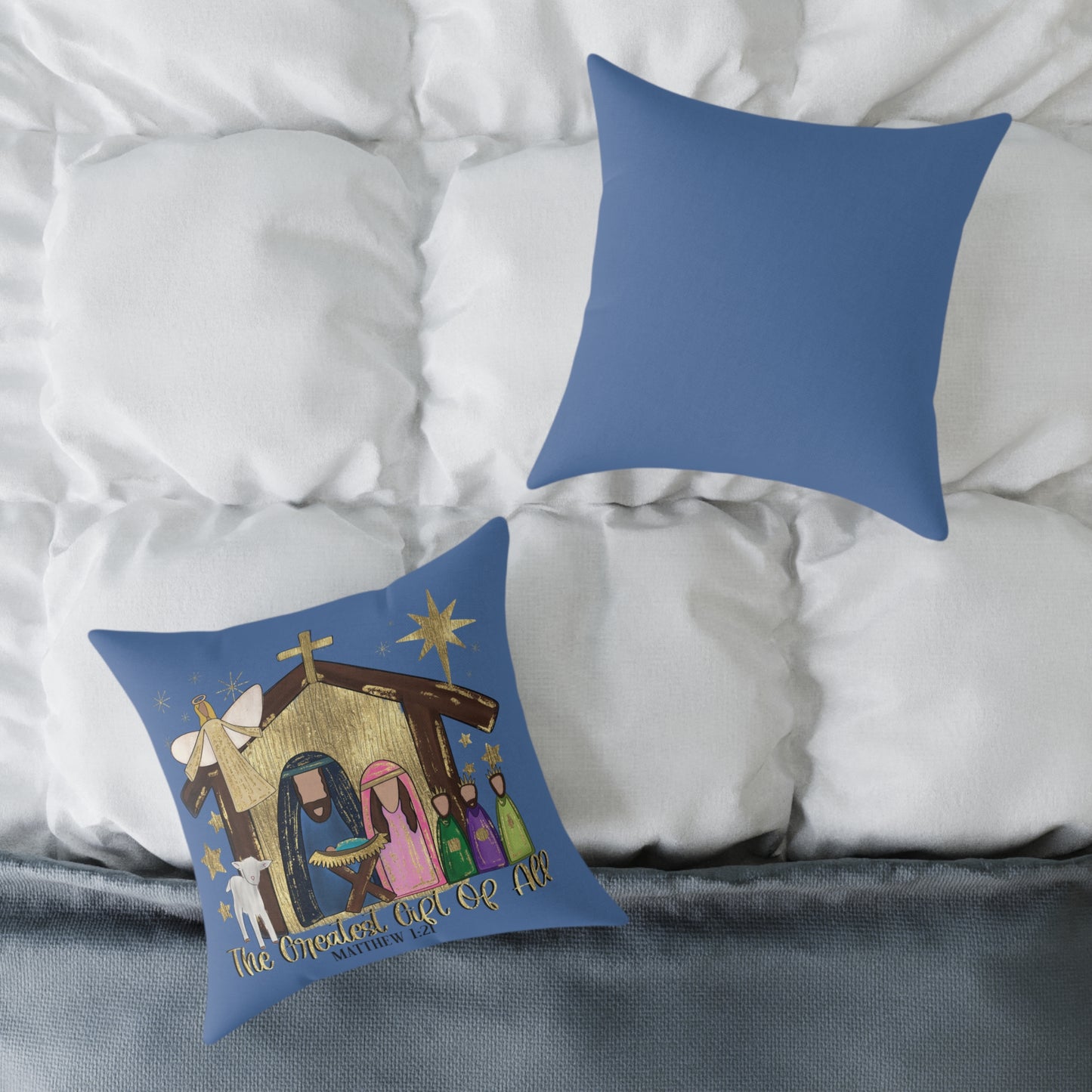 Nativity "The Greatest Gift of All" Decorative Pillow