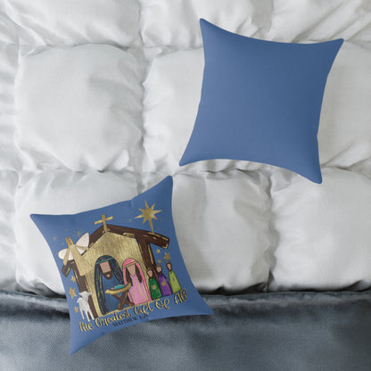 Nativity "The Greatest Gift of All" Decorative Pillow