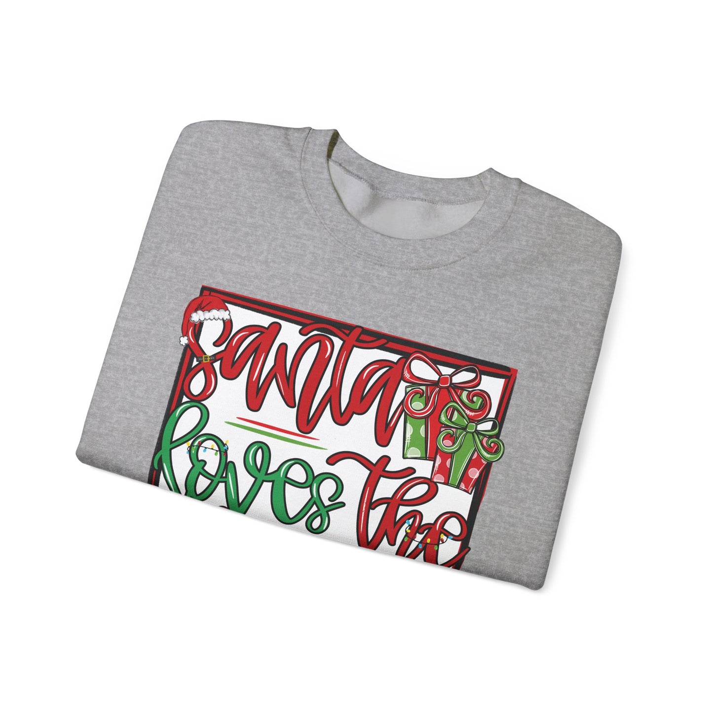 Santa Loves the Lions Sweatshirt - Gildan