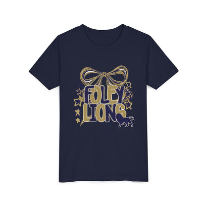 Youth Foley Lions Bow Tee - Bella Canvas