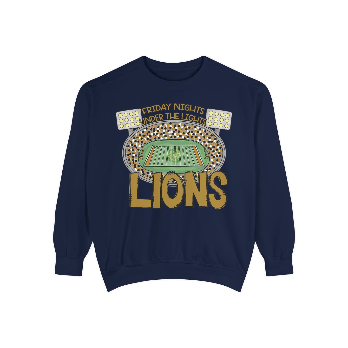 Adult Friday Night Lights Lions Sweatshirt - Comfort Colors