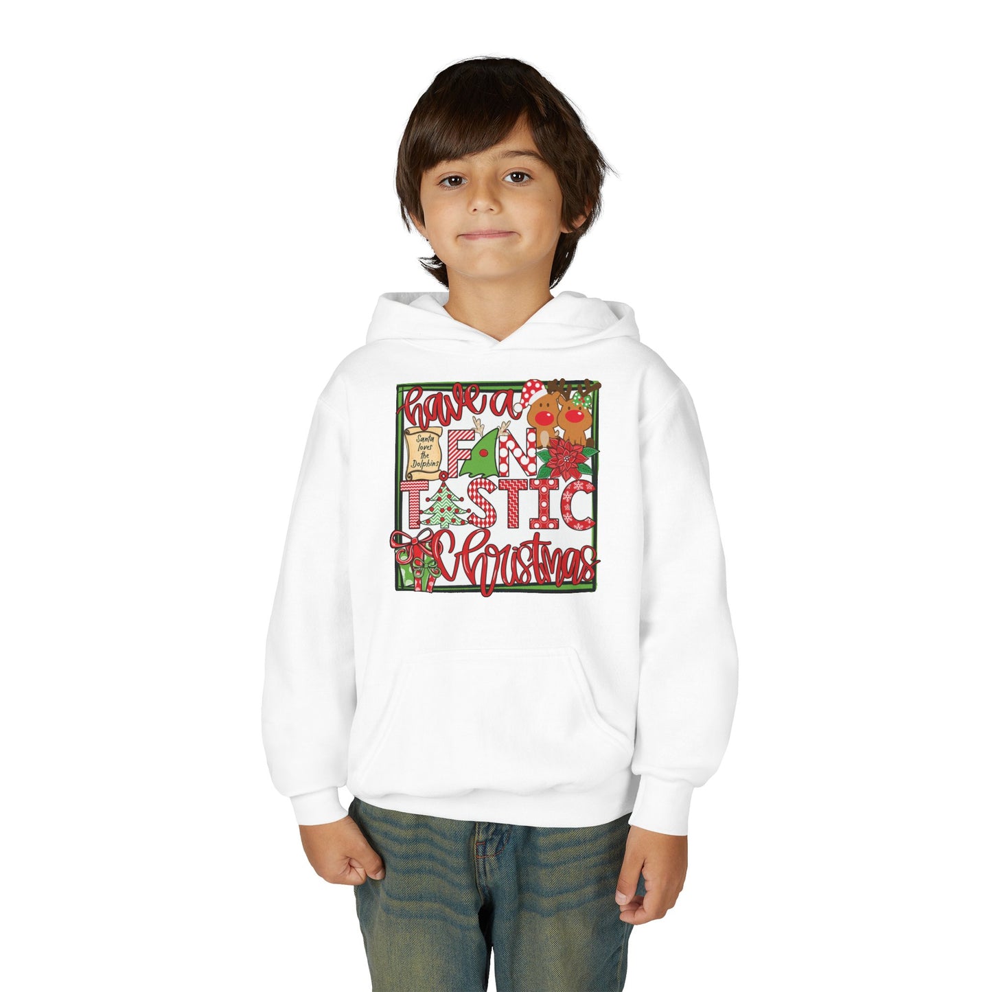 Dolphins Fintastic Christmas Hoodie - Gildan