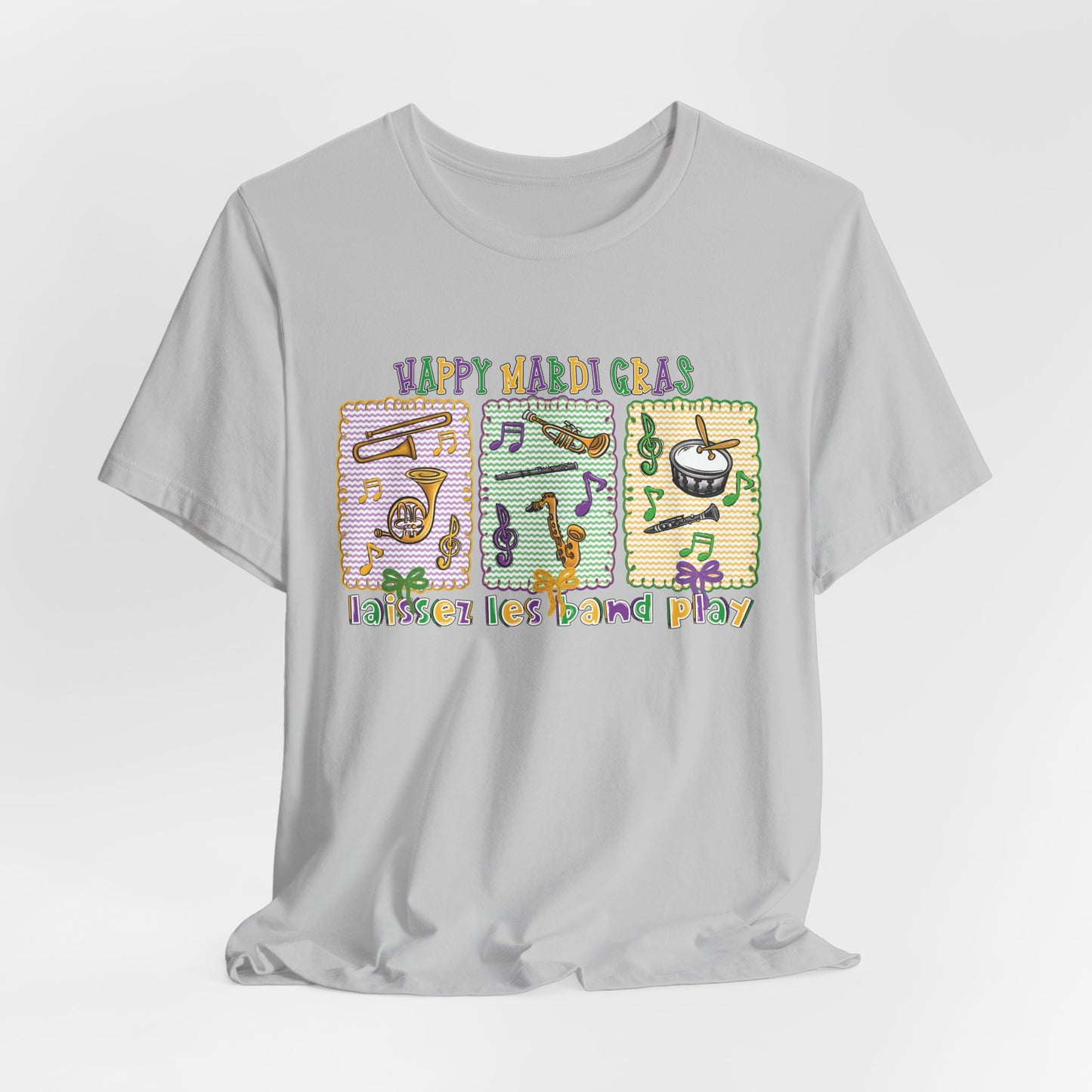 Mardi Gras T-Shirt — "Happy Mardi Gras" Carnival Mask & Beads Celebration Tee