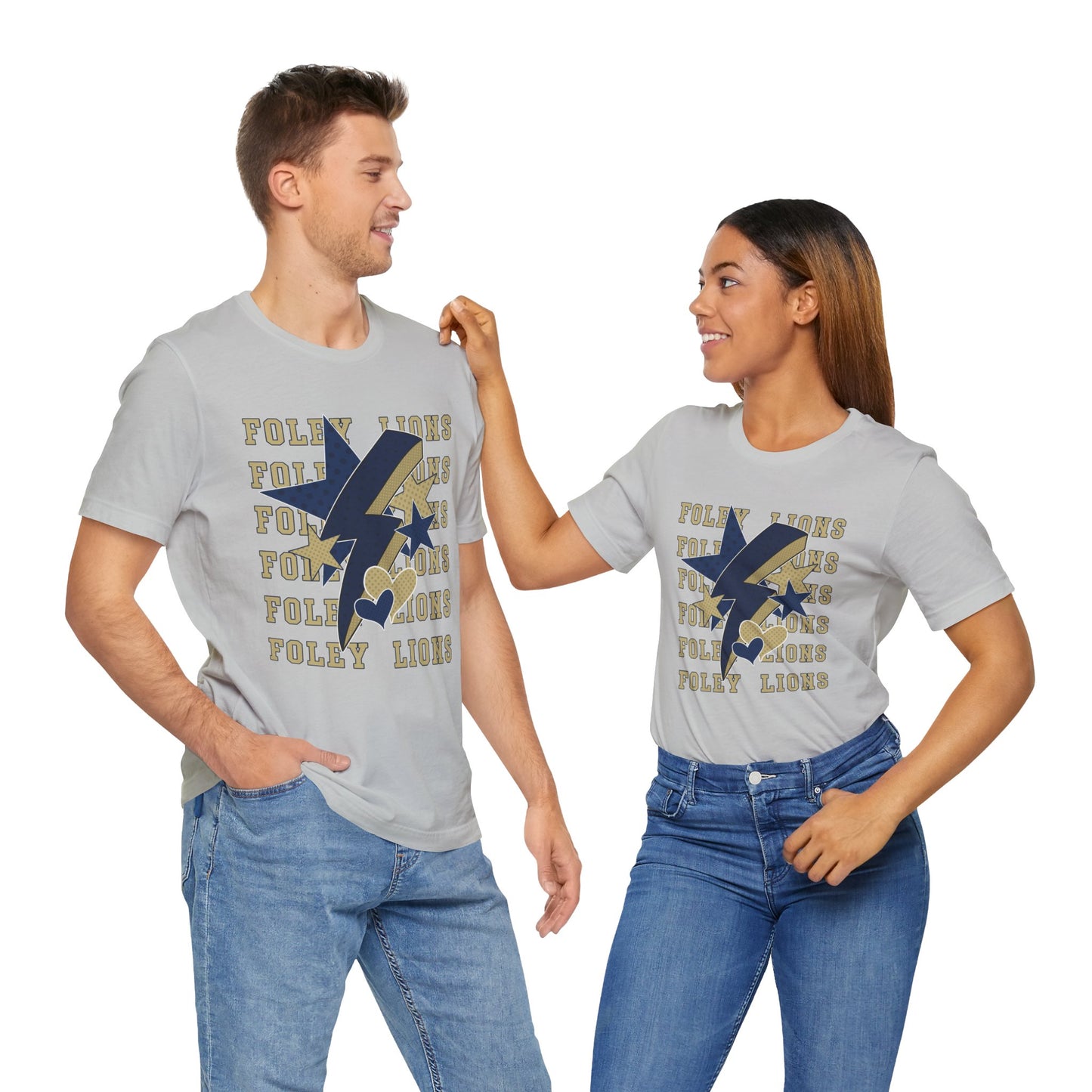 Foley Lions Hearts, Stars, Lightning Tee - Bella Canvas
