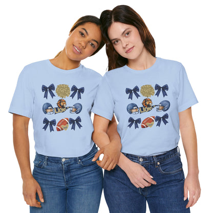 Lions Coquette Football Cheer Tee - Bella Canvas