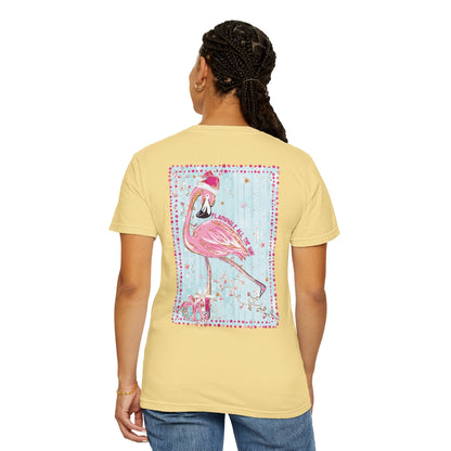 Flamingo Flamingle All the Way Christmas Tee - Comfort Colors