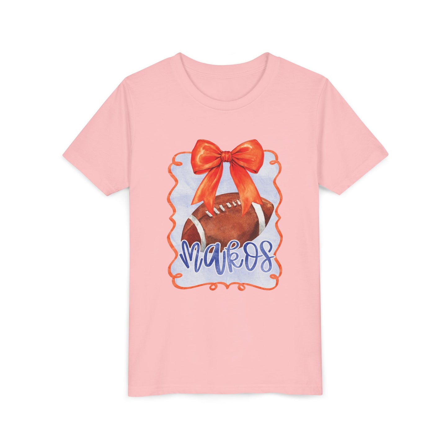 Coquette Watercolor Football Tee - Bella Canvas