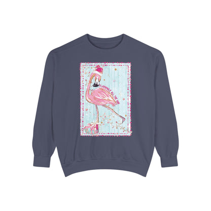 Flamingle All the Way Flamingo Sweatshirt - Comfort Colors