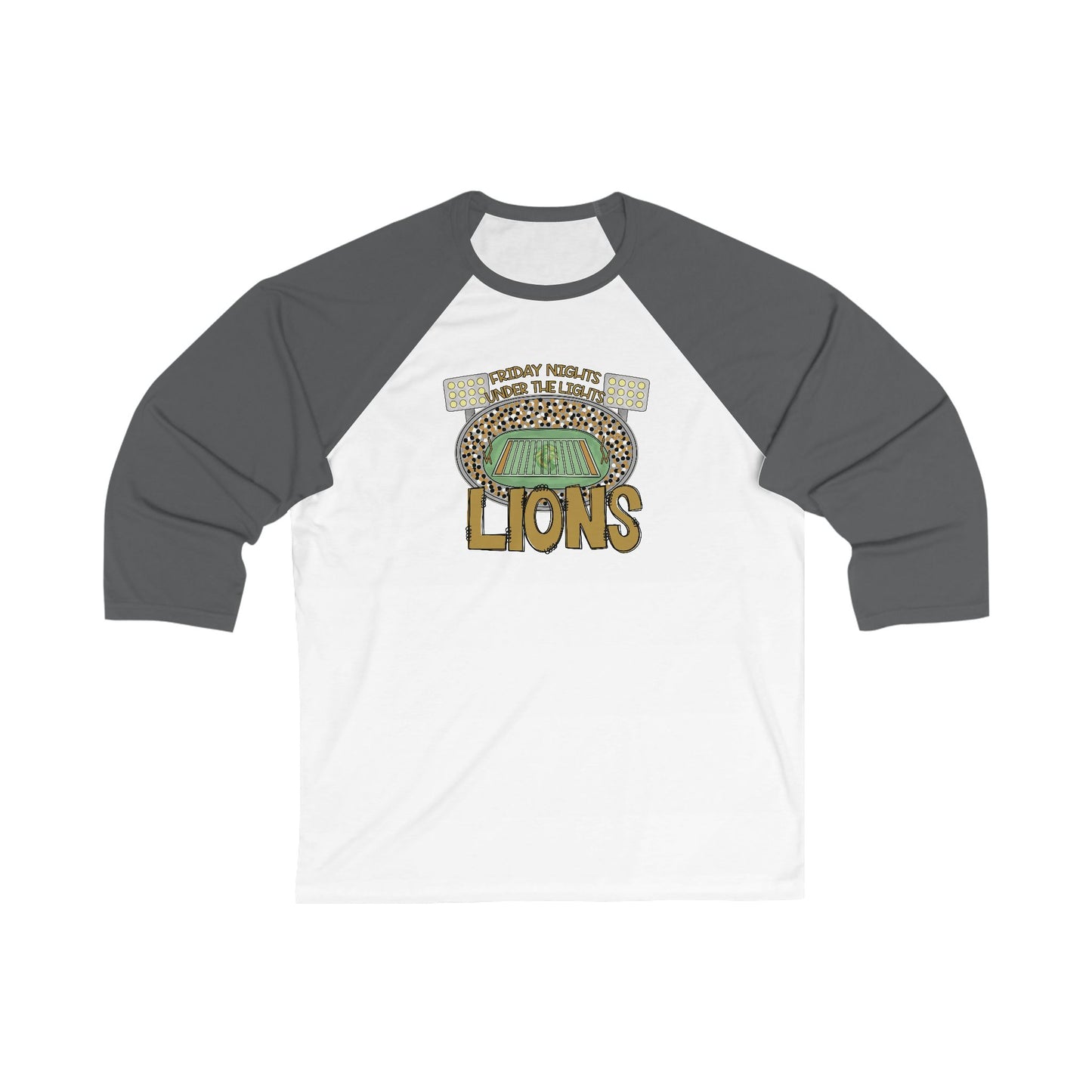 Lions Friday Night Lights Sporty Unisex Baseball Tee - Bella Canvas