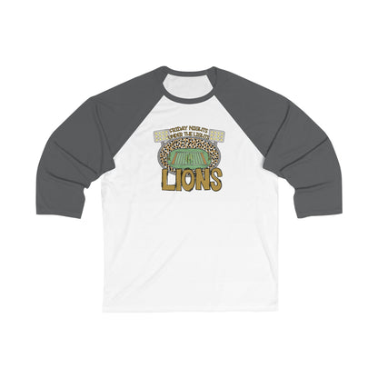 Lions Friday Night Lights Sporty Unisex Baseball Tee - Bella Canvas