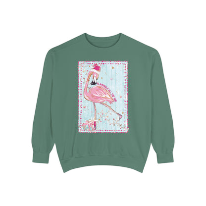Flamingle All the Way Flamingo Sweatshirt - Comfort Colors