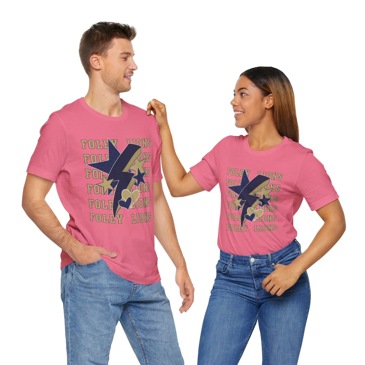 Foley Lions Hearts, Stars, Lightning Tee - Bella Canvas