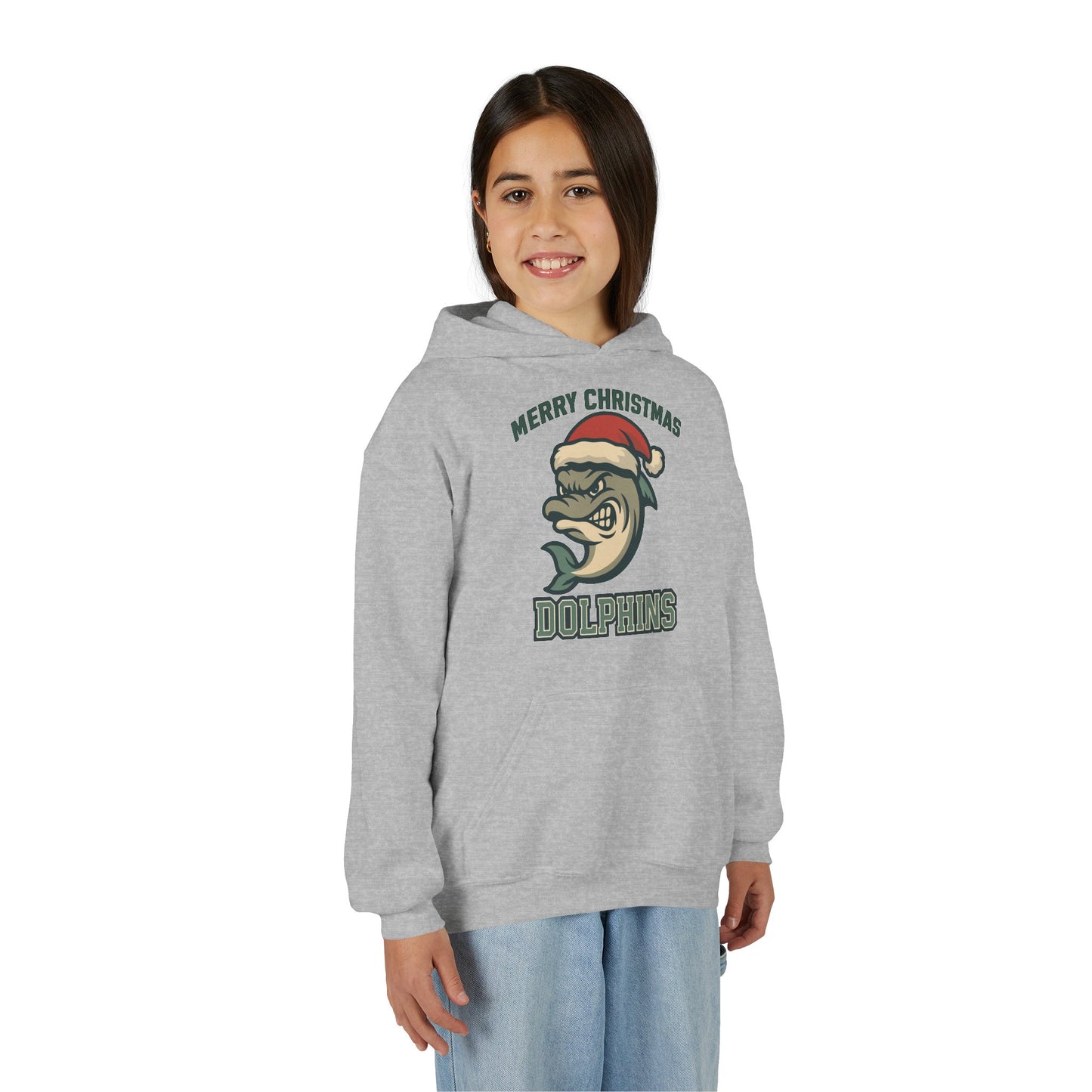 Merry Christmas Dolphins Hoodie - Gildan