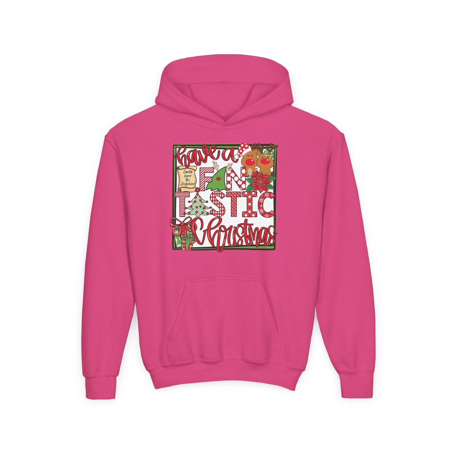 Dolphins Fintastic Christmas Hoodie - Gildan