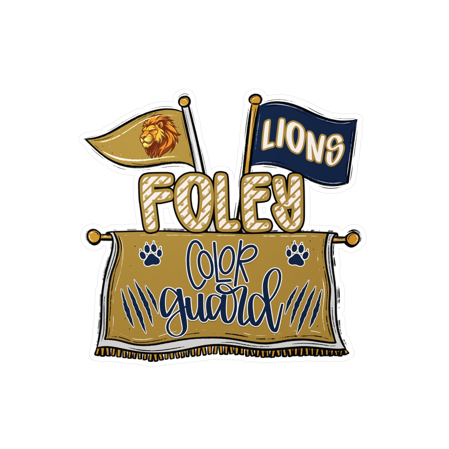 Foley Lions Color Guard Vinyl Decals