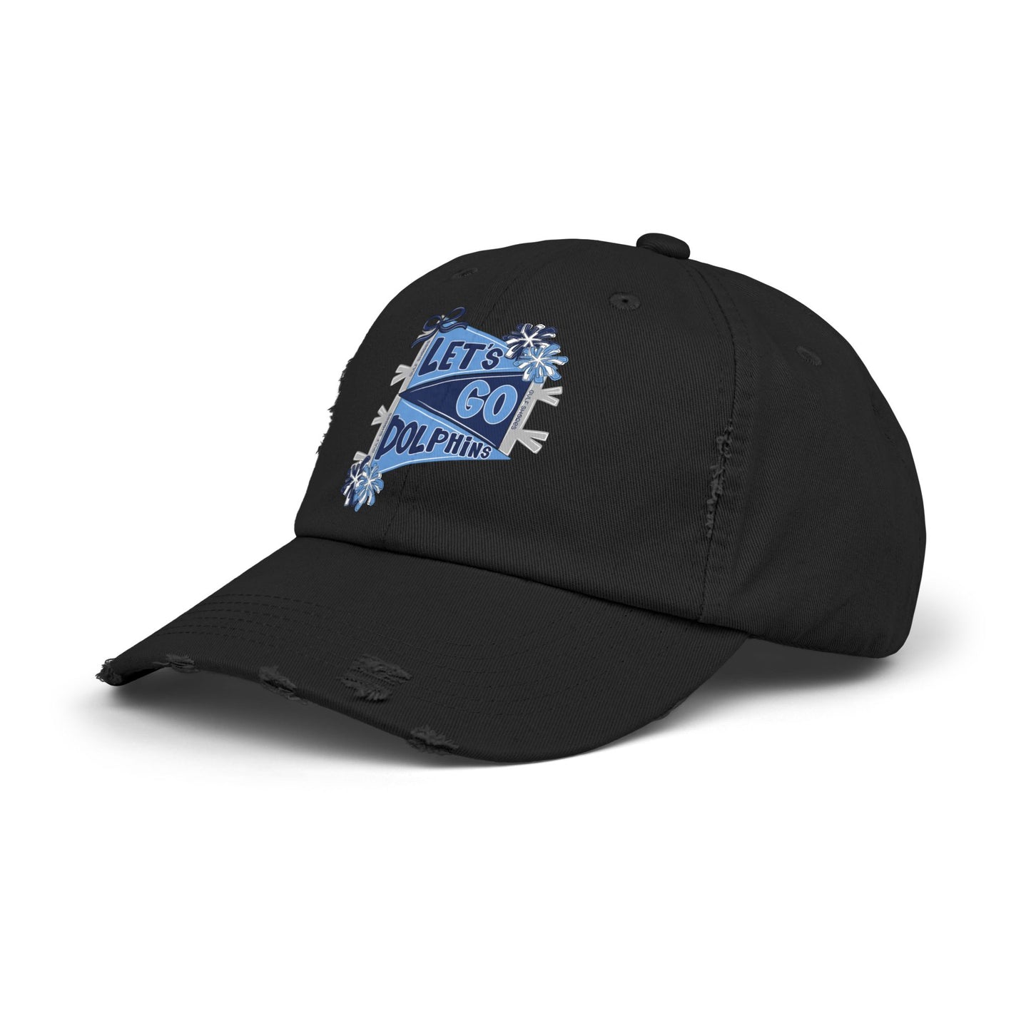 Let's Go Dolphins Distressed Cap