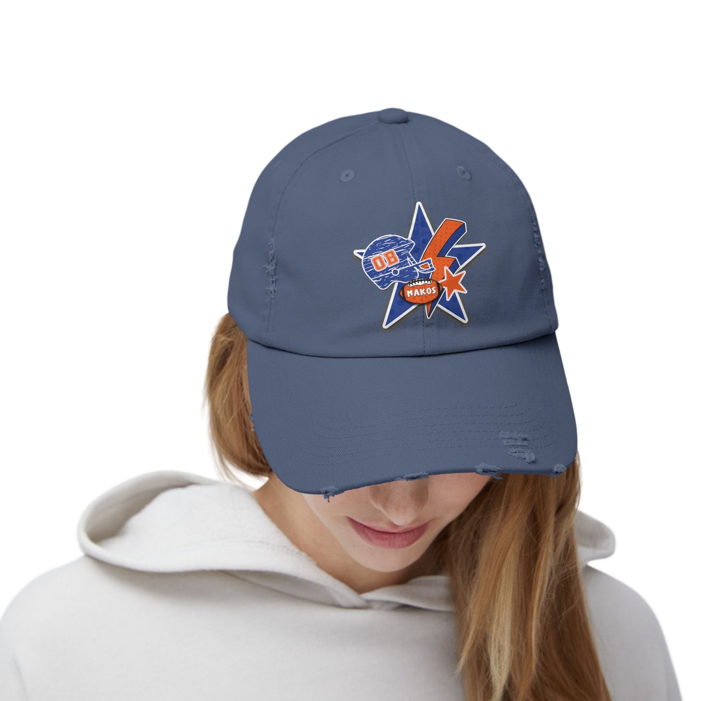 Makos Football Unisex Distressed Cap