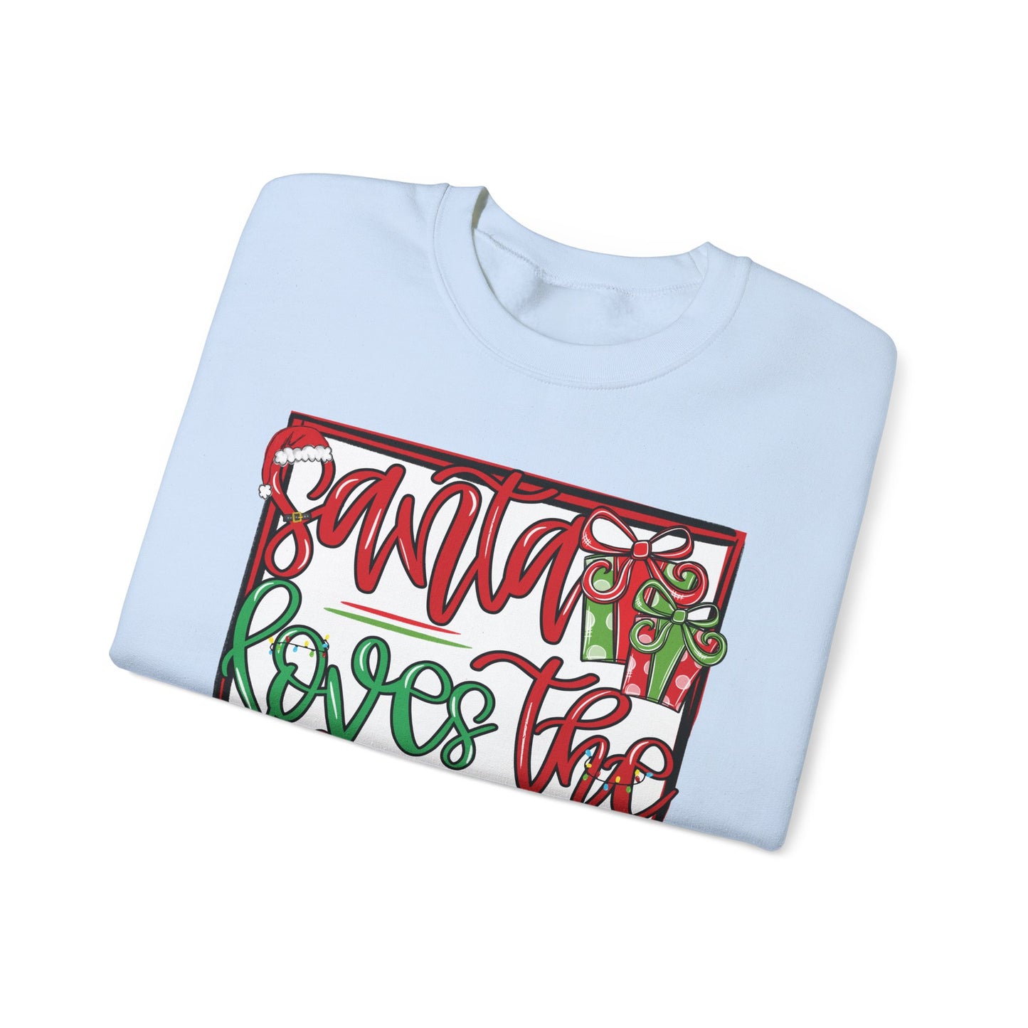 Santa Loves the Lions Sweatshirt - Gildan